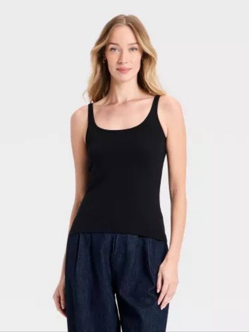A New Day▪️Refined Ribbed Layer Tank Top in Black